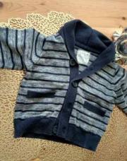 gilet ligné bleu T62/0-3mois
