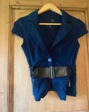 gilet de costume sans manches bleu saphir, avec sa ceinture large Tally Weijl 36