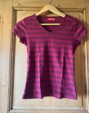 t-shirt à col en V, rouge bordeaux Tissais 34/36