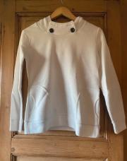 sweat-shirt blanc à capuche léopard Finejo S