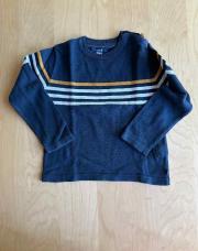 Sweat bleu lignes blanc 104