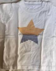Tshirt blanc étoile bleu jaune T86