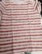 Tshirt ligné rose rouge T98