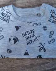 T-shirt manches longues gris 9m nature heroes
