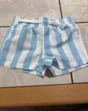 Short blanc et bleu taille 62cm