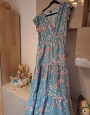 Robe fleurie bleue et rose xl 