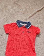 Polo rouge col bleu 6M