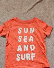 Tshirt orange Sun sea and surf 3 Ans