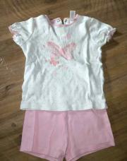 Pyjama short rose et blanc 2 ans 
