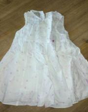 Robe blanche et mauve  6 mois 