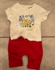 Ensemble pantalon rouge 1mois