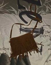 Sac brun à franges