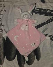 Doudou rose et blanc 