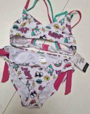 Bikinni blanc rose neuf 8 ans