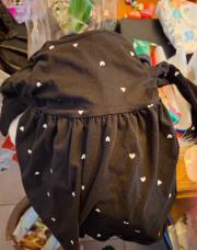 Robe manche longue noire a coeur 3ans h&m