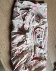 Robe beige palmier rose 74