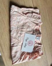 T-shirt 74 rose coeur blanc