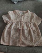 Chemise rose pâle et blanche T68