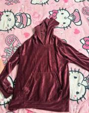 pull à capuche bordeaux taille L
