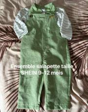 Ensemble salopette verte Shein 9-12mois 