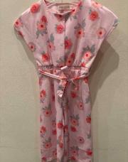 Salopette pantalon fluide rose à fleur SOMEONE 5 ans 