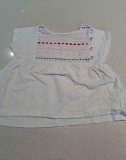 T-shirt blanc broderie 9 mois kiabi