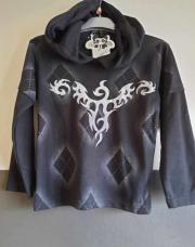 Sweat noir capuche passion kids neuf  T.4A