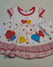Blouse blanche et rouge R&P 2 ans 
