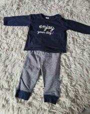 Ensemble 2pcs sous pull + training ENJOY bleu