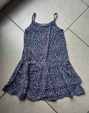 Robe à bretelles grise et rose 6 ans 