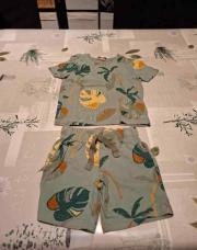 Pyjama TAO été vert feuilles 2ans