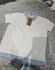 Polo bleu blanc beige NEUF