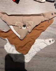 Lot de 3 Bavoirs brun 
