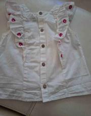 Blouse 5 ans volant blanche