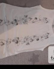 S_Blouse h&m blanches fleurs noires