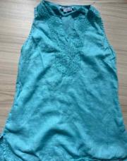 Blouse Zara turquoise M en lin