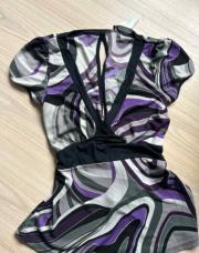 Blouse Morgan mauve noire gris