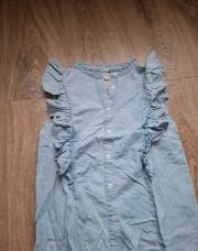 T: 34 chemise en jeans avec volants et col moa