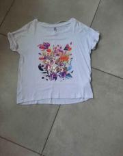 S_Blouse blanche avec motif fleurs sequins