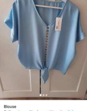 TU_Blouse neuve bleue ciel Made in italy