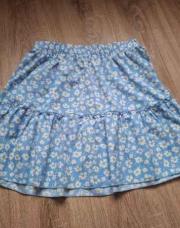 T : M Jupe bleu ciel à fleurs 