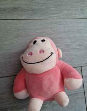 Peluche singe rose 