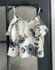 Blouse blanche fleurie XS - Shein  