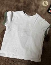T-shirt blanc manches vertes obaibi