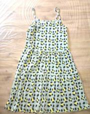 Robe verte à pois noir et jaune 10 ans 