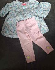 Ensemble fleur bleu rose