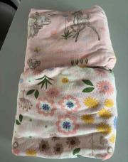 Lot 2 draps housse lit cage rose bambi