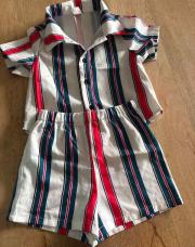 Ensemble chemise + short à rayure T 6 mois 