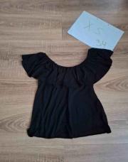 T : XS Blouse col bateau H&M noir