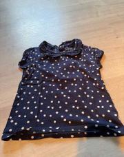 T shirt bleu pois blanc 4-5 ans 